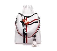 FANDARE Modischer Rucksack Wasserdicht Damen-Henkeltaschen Damen-Henkeltaschen PU-Leder Umhängetaschen Schultertaschen für Reisen Einkaufen Arbeiten Daypack Schulranzen Schultasche Weiß