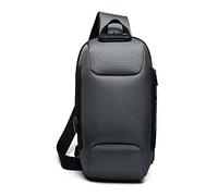 FANDARE Neu Brusttasche Diebstahlsicherung Sling Bag für 10,5 Zoll Tablet Herren Damen Schulranzen Umhängetasche mit USB-Ladeanschluss Daypacks für Schule Abenteuer Reisen Joggen Sporttasche Grau A