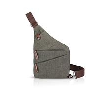 FANDARE Neu Brusttasche Segmentiert Schultertasche Herren Damen Sling Bag Crossover Rucksack Umhängetasche Sporttasche für Outdoor Reisen Wandern Abenteuer Sport Crossbody Bag Armee-Grün