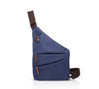 FANDARE Neu Brusttasche Segmentiert Schultertasche Herren Damen Sling Bag Crossover Rucksack Umhängetasche Sporttasche für Outdoor Reisen Wandern Abenteuer Sport Crossbody Bag Blau