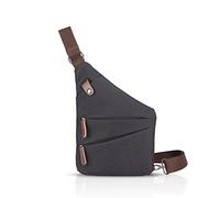 FANDARE Neu Brusttasche Segmentiert Schultertasche Herren Damen Sling Bag Crossover Rucksack Umhängetasche Sporttasche für Outdoor Reisen Wandern Abenteuer Sport Crossbody Bag Schwarz