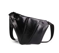 FANDARE Neu Brusttasche Segmentiert Schultertasche Herren Sling Bag Leder Crossover Rucksack Umhängetasche Sporttasche für Wandern Abenteuer Sport Reisen Wasserdicht Crossbody Bag Schwarz