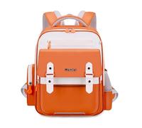 FANDARE Neu Kinderrucksack Kinder Rucksack Schulranzen mit reflektierenden Streifen Daypacks Schulrucksack für Mädchen Junge Schultasche Büchertaschen Tagesrucksack mit Brustgurt Orange