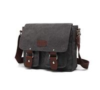 FANDARE Neu Retro Umhängetasche Herren Damen Schultertaschen Crossbody Messenger Handy Umhängetasche Segeltuch Männerhandtasche Arbeit Schulranzen Outdoor Reise Party Stadttasche Dunkelgrau