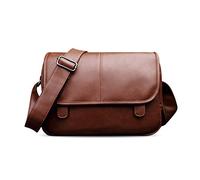 FANDARE Neu Umhängetasche Herren Schultertasche PU Männerhandtasche Laptoptasche Messenger Bag Arbeitstaschen Businesstasche Ordner Arbeit Reise Sport Schulranzen Kuriertasche Collegetasche Gelb
