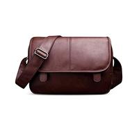 FANDARE Neu Umhängetasche Herren Schultertasche PU Männerhandtasche Laptoptasche Messenger Bag Arbeitstaschen Businesstasche Ordner Arbeit Reise Sport Schulranzen Kuriertasche Collegetasche Braun