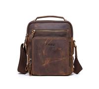 FANDARE Neu Umhängetasche Herren Schultertaschen Leder Shoulder Crossbody Messenger Bags Handy Umhängetasche Männerhandtasche Arbeit Outdoor Reise Wasserdicht Schulranzen Braun