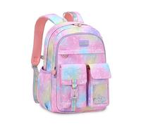 FANDARE Niedlich Kinderrucksack Galaxy Schulranzen Mädchen Junge Schulrucksack Büchertaschen Rucksack Hochschule Schultertasche für Outdoor Reisen Schule Daypacks mit Brustgurt Rosa a