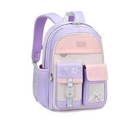 FANDARE Niedlich Kinderrucksack Galaxy Schulranzen Mädchen Junge Schulrucksack Büchertaschen Rucksack Hochschule Schultertasche für Outdoor Reisen Schule Daypacks mit Brustgurt Lila