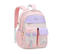 FANDARE Niedlich Kinderrucksack Galaxy Schulranzen Mädchen Junge Schulrucksack Büchertaschen Rucksack Hochschule Schultertasche für Outdoor Reisen Schule Daypacks mit Brustgurt Rosa