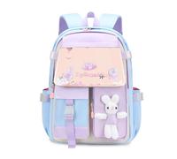 FANDARE Niedlich Kinderrucksack Kinder Rucksack Schulranzen Mädchen Junge Schulrucksack Büchertaschen Wasserdicht Leichtgewicht Schulranzen Schultertasche für Outdoor Reisen Schule Daypacks Blau Lila