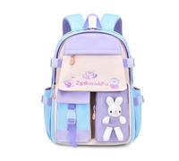 FANDARE Niedlich Kinderrucksack Kinder Rucksack Schulranzen Mädchen Junge Schulrucksack Büchertaschen Wasserdicht Leichtgewicht Schulranzen Schultertasche für Outdoor Reisen Schule DaypacksBlau Lila A