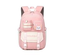 FANDARE Niedlich Kinderrucksack Schulranzen Mädchen Junge Schulrucksack Büchertaschen für Grund-, Mittel- und Oberschüler Rucksack Hochschule Schultertasche Reisen Schule Daypacks Rosa