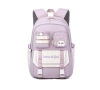 FANDARE Niedlich Kinderrucksack Schulranzen Mädchen Junge Schulrucksack Büchertaschen für Grund-, Mittel- und Oberschüler Rucksack Hochschule Schultertasche Reisen Schule Daypacks Lila