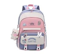 FANDARE Niedlich Kinderrucksack Schulranzen Mädchen Junge Schulrucksack Büchertaschen Rucksack Hochschule Schultertasche für Outdoor Reisen Schule Daypacks mit Gepäckfixierungsgurt Blau