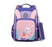 FANDARE Niedlich Kinderrucksack Schulranzen Reflektierend Schultaschen Jungen Mädchen Schulrucksack Jugendliche Schultasche für 1-6 Klasse Kind Reise Kindergartentasche Rucksack mit Federmäppchen