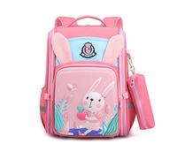 FANDARE Niedlich Kinderrucksack Schulranzen Reflektierend Schultaschen Jungen Mädchen Schulrucksack Jugendliche Schultasche für 1-6 Klasse Kind Reise Kindergartentasche Rucksack mit Federmäppchen