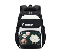 FANDARE Niedlicher 35L Schulrucksack mit Cartoon-Muster für Teens & Schüler - Täglicher Schulranzen Daypack Schulrucksäcke für Jungen & Mädchen (6-14 Jahre) mit Kuscheliger Plüsch-Anhänger Schwarzgrün