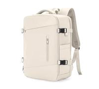 FANDARE Reiserucksack mit USB-Anschluss Wasserdicht 15,6" Laptopfach Schuhfach 180° zu öffnen Atmungsaktivem Rückenpolster Trolleygurt - Großes Volumen für Reise & Alltag Cremeweiß