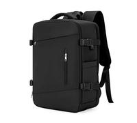 FANDARE Reiserucksack mit USB-Anschluss Wasserdicht 15,6" Laptopfach Schuhfach 180° zu öffnen Atmungsaktivem Rückenpolster Trolleygurt - Großes Volumen für Reise & Alltag Schwarz