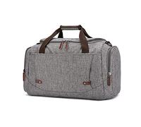 FANDARE Reisetasche Große Sporttasche Segeltuch Schultertasche Tote Handtasche Männer Weekender Tasche Kliniktasche Schwimmtasche Trainingstasche für Frauen Männer Crossbody Bag Grau