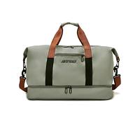 FANDARE Reisetaschen Handgepäck Duffel Tasche Sporttasche Übernachtung Sporttasche Tote Handtasche Damen Herren Weekender Tasche Kliniktasche Schwimmtasche Trainingstasche mit Schuhfach Hellgrau