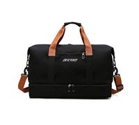 FANDARE Reisetaschen Handgepäck Duffel Tasche Sporttasche Übernachtung Sporttasche Tote Handtasche Damen Herren Weekender Tasche Kliniktasche Schwimmtasche Trainingstasche mit Schuhfach Schwarz