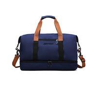 FANDARE Reisetaschen Handgepäck Duffel Tasche Sporttasche Übernachtung Sporttasche Tote Handtasche Damen Herren Weekender Tasche Kliniktasche Schwimmtasche Trainingstasche mit Schuhfach Dunkelblau