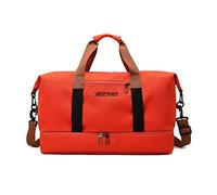 FANDARE Reisetaschen Handgepäck Duffel Tasche Sporttasche Übernachtung Sporttasche Tote Handtasche Damen Herren Weekender Tasche Kliniktasche Schwimmtasche Trainingstasche mit Schuhfach Orange