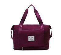 FANDARE Reisetaschen Handgepäck Tasche Faltbare Sporttasche Übernachtung Tote Handtasche Damen Herren Weekender Tasche Kliniktasche Schwimmtasche Trainingstasche mit Schuhfach Dunkelviolett