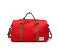 FANDARE Reisetaschen Sporttasche Damen Umhängetasche Herren Handgepäck Schultertasche Übernachtung Sporttasche Weekender Schwimmtasche Große Kapazität Trainingstasche mit Schuhfach Rot