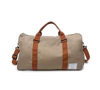 FANDARE Reisetaschen Sporttasche Damen Umhängetasche Herren Handgepäck Schultertasche Übernachtung Sporttasche Weekender Schwimmtasche Große Kapazität Trainingstasche mit Schuhfach Khaki