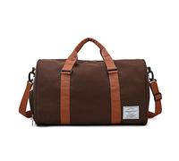 FANDARE Reisetaschen Sporttasche Damen Umhängetasche Herren Handgepäck Schultertasche Übernachtung Sporttasche Weekender Schwimmtasche Große Kapazität Trainingstasche mit Schuhfach Dunkelbraun