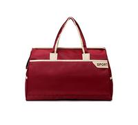 FANDARE Reisetaschen Sporttasche Klassische Sporttaschen Herren Damen Handgepäck Weekender Umhängetasche Übernachtung Sporttasche Weekender Kliniktasche Schwimmtasche Trainingstasche Rot