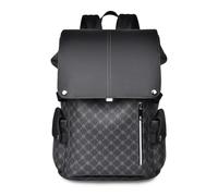 FANDARE Retro-Ästhetik Laptop-Rucksack Herren Handtasche Wasserdicht PVC Reiserucksack Schwarz Schulrucksack Geschäft Arbeiten Schulranzen für Arbeit Reisen Weekender Tagesrucksack Daypacks