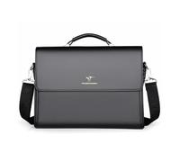 FANDARE Retro Aktentasche für Herren, Großzügiges Volumen mit Mehreren Fächern PU-Leder Laptoptasche als Umhängetasche für Büro, Reisen Beruf für Berufstätige & Geschäftsleute Schwarz