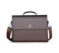 FANDARE Retro Aktentasche für Herren, Großzügiges Volumen mit mehreren Fächern PU-Leder Laptoptasche als Umhängetasche für Büro, Reisen Beruf für Berufstätige & Geschäftsleute Braun