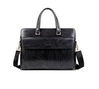 FANDARE Retro Aktentasche Herren Büro-Tasche klassisches Leder mit Holzmaserung Umhängetasche für 12,9-Zoll-Laptops Dokumententasche Mappe mit Mehreren Fächern für Reisen Messenger Bag Schwarz