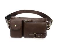 FANDARE Retro Bauchtasche Brusttasche Gürteltasche Hüfttasche Sport Leder Sling Bag Umhängetaschen Herren Schultertasche Wasserresistent Crossover Daypacks für Outdoor Reisen Crossbody Pack Braun A