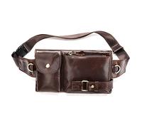 FANDARE Retro Bauchtasche Brusttasche Gürteltasche Hüfttasche Sport Leder Sling Bag Umhängetaschen Herren Schultertasche Wasserresistent Crossover Daypacks für Outdoor Reisen Crossbody Pack Braun B