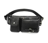 FANDARE Retro Bauchtasche Brusttasche Gürteltasche Hüfttasche Sport Leder Sling Bag Umhängetaschen Herren Schultertasche Wasserresistent Crossover Daypacks für Outdoor Reisen Crossbody Pack Schwarz