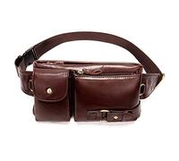 FANDARE Retro Bauchtasche Brusttasche Gürteltasche Hüfttasche Sport Leder Sling Bag Umhängetaschen Herren Schultertasche Wasserresistent Crossover Daypacks für Outdoor Reisen Crossbody Pack Rotbraun