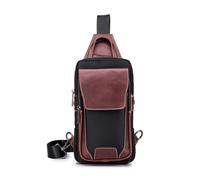 FANDARE Retro Brusttasche Herren Leder Umhängetasche Männerhandtasche Sling Bag Schultertasche Herren-Schultertaschen für Outdoor Sport Wandern Radfahren Reisen Geschäft Arbeit Crossbody Bag Braun