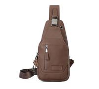 FANDARE Retro Brusttasche Herren Schultertasche Leder Herrentasche Umhängetasche Bodybag Brustbeutel Sling Chest Bag Crossbody Pack Geschäft Tagesrucksäcke für Freien Reisen Wandern Joggen Braun