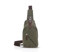 FANDARE Retro Brusttasche Segeltuch Schultertasche Herren Damen Sling Bag Crossover Rucksack Umhängetasche Sporttasche für Outdoor Reisen Wandern Abenteuer Sport Crossbody Bag
