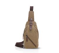 FANDARE Retro Brusttasche Segeltuch Schultertasche Herren Damen Sling Bag Crossover Rucksack Umhängetasche Sporttasche für Outdoor Reisen Wandern Abenteuer Sport Crossbody Bag