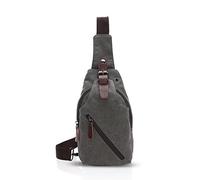 FANDARE Retro Brusttasche Segeltuch Schultertasche Herren Damen Sling Bag Crossover Rucksack Umhängetasche Sporttasche für Outdoor Reisen Wandern Abenteuer Sport Crossbody Bag