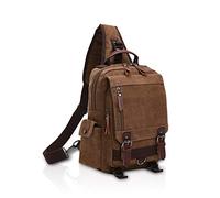 FANDARE Retro Brusttasche Sling Bag Herren Rucksack Damen Schulranzen Leinwand Schulrucksack Schultertasche Umhängetasche Rucksack Sporttasche für Schule Freizeit Reise Business Joggen