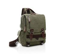 FANDARE Retro Brusttasche Sling Bag Herren Rucksack Damen Schulranzen Leinwand Schulrucksack Schultertasche Umhängetasche Rucksack Sporttasche für Schule Freizeit Reise Business Joggen