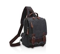 FANDARE Retro Brusttasche Sling Bag Herren Rucksack Damen Schulranzen Leinwand Schulrucksack Schultertasche Umhängetasche Rucksack Sporttasche für Schule Freizeit Reise Business Joggen